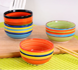 4.5" Rainbow Color Kitchen Ceramic Bowls Microwave For Rice Storage Food Grade